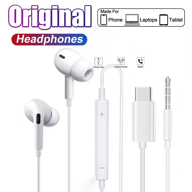 Wired Earphone Lightning - หูฟังอินเอียร์ของแท้สำหรับ Xiaomi, Samsung, Huawei, iPhone Plus,