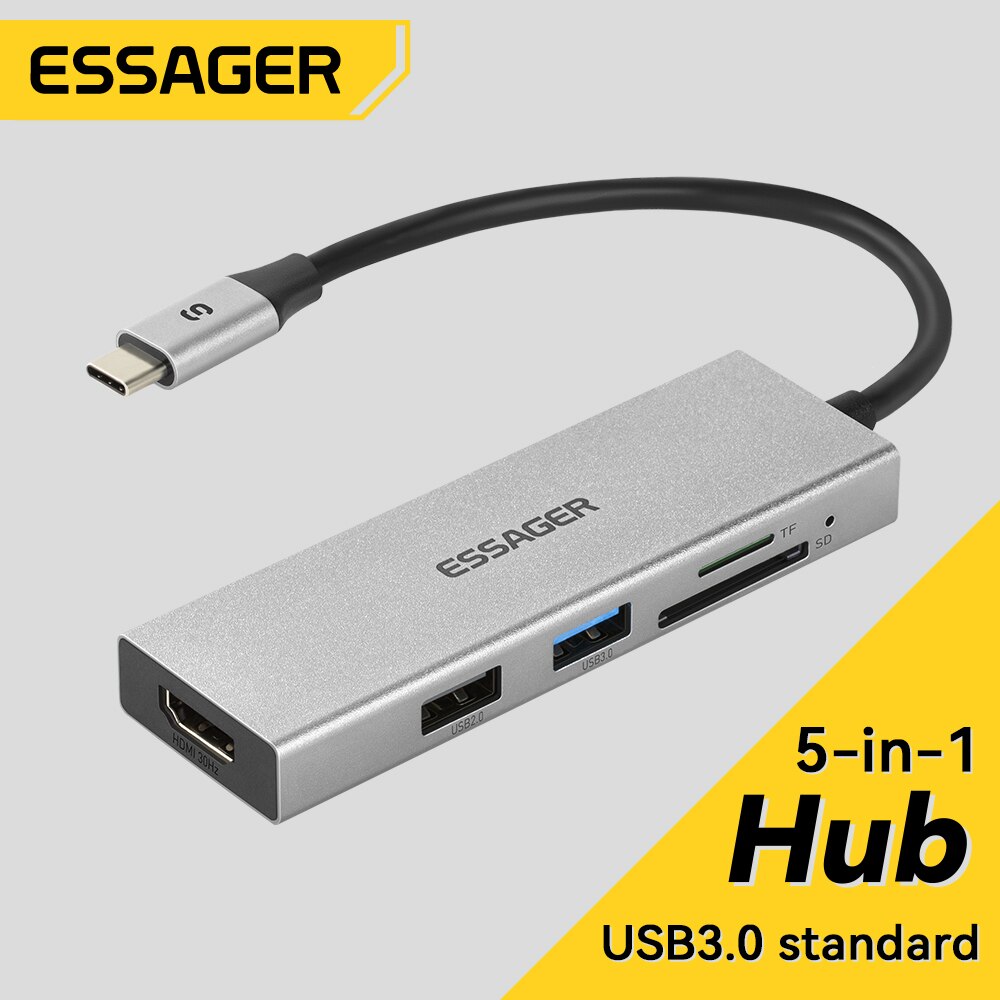 Essager 5 in 1 USB ฮับ C HDMI- - Usb Hub Type C บทวิจารณ์และราคา