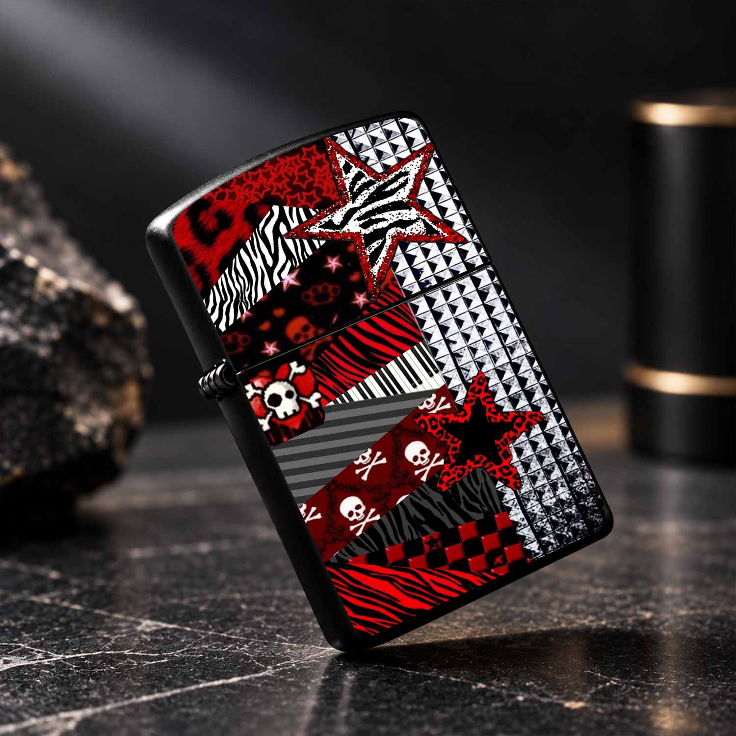 ไฟแช็กลายแพทช์เวิร์คสีแดงดำสุด - Zebra Tablet Accessories บทวิจารณ์และราคา